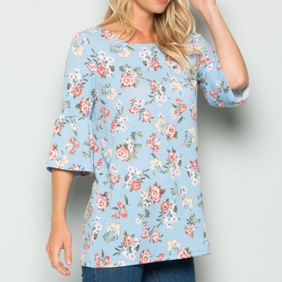 Summer knitted top with floral prints. - Picture 5 of 10